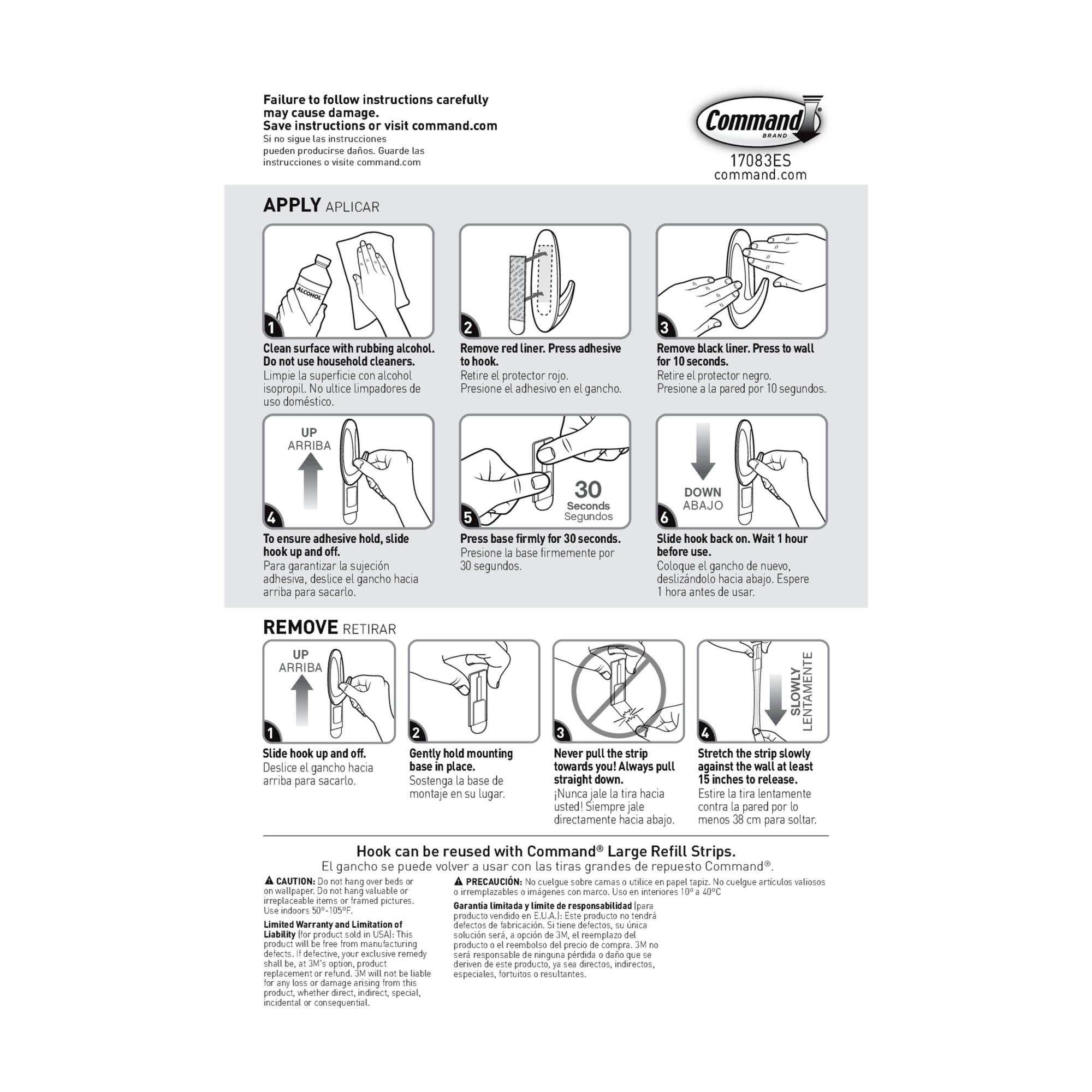 Command™ White Large Designer Hooks Value Pack